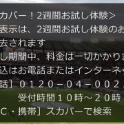 左下にスカパーの2週間お試し体験について表示されている画面